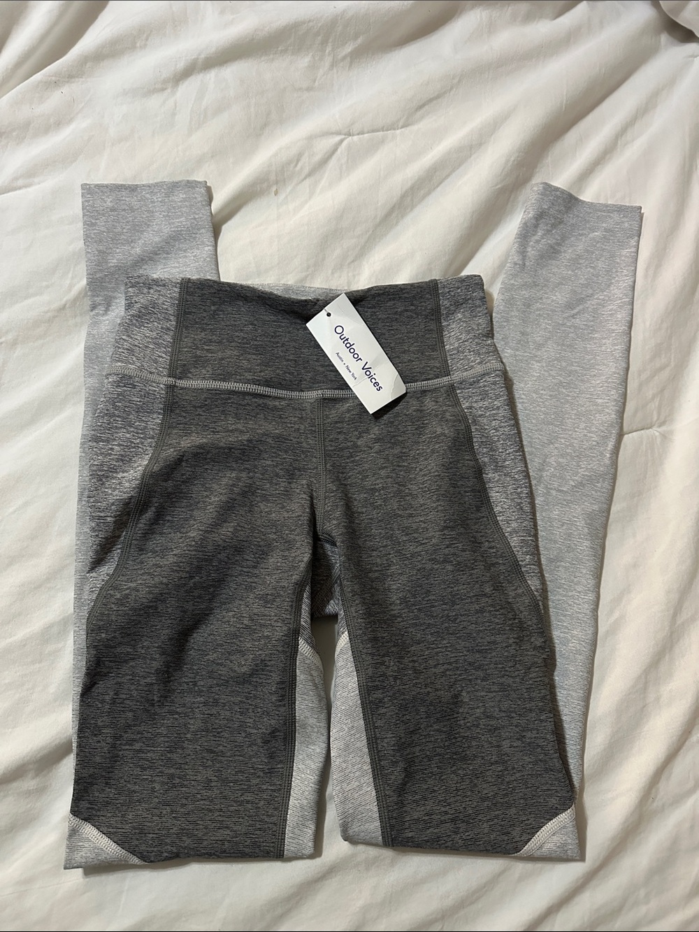 Outdoor Voices Kids Two-Tone Charcoal and Light Gray Leggings